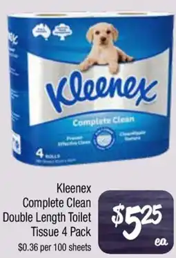 Farmer Jack's Kleenex Complete Clean Double Length Toilet Tissue offer