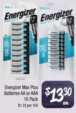 Farmer Jack's Energizer Max Plus Batteries AA or AAA offer