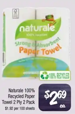 Farmer Jack's Naturale 100% Recycled Paper Towel 2 Ply 2 Pack offer