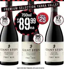 Farmer Jack's GIANT STEPS PINOT PRIMAVERA, APPLEJACK OR SEXTON offer