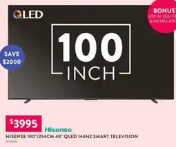 Domayne Hisense 100"/254cm 4k' qled 144hz smart television offer