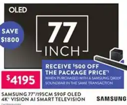 Domayne Samsung 77/195cm s90f oled 4k vision ai smart television offer