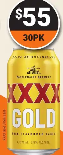Super Cellars XXXX Gold cans offer