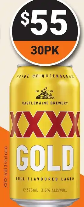 Super Cellars XXXX Gold cans offer