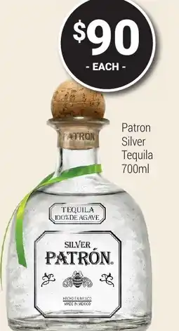 Super Cellars Patron Silver Tequila offer