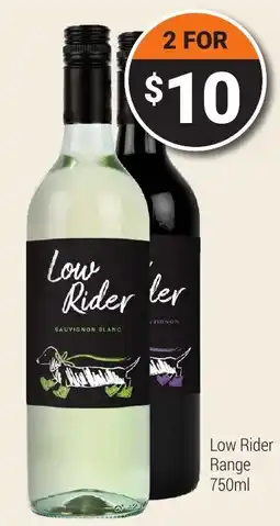 Super Cellars Low Rider Range offer