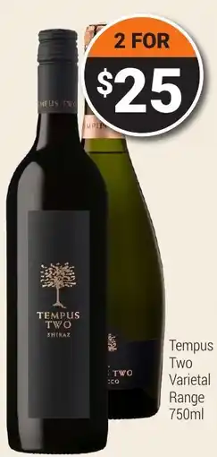 Super Cellars Tempus Two Varietal Range offer