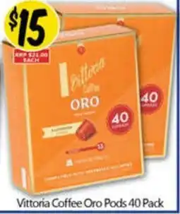NQR Vittoria Coffee Oro Pods 40 Pack offer