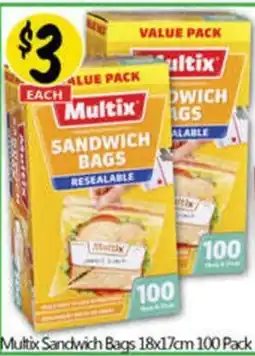 NQR Multix Sandwich Bags 18x17cm 100 Pack offer