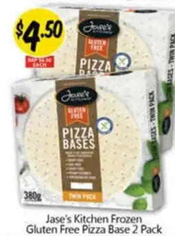 NQR Jase's Kitchen Frozen Gluten Free Pizza Base 2 Pack offer