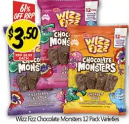 NQR Wizz Fizz Chocolate Monsters 12 Pack Varieties offer