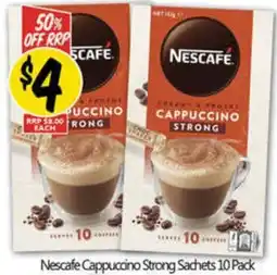 NQR Nescafe Cappuccino Strong Sachets 10 Pack offer
