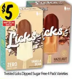 NQR Twisted Licks Dipped Sugar Free 4 Pack Varieties offer