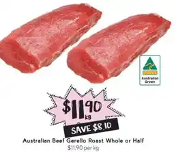 Drakes Australian Beef Gerello Roast Whole or Half offer