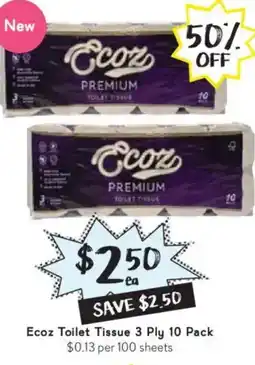 Drakes Ecoz Toilet Tissue 3 Ply 10 Pack offer