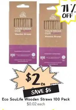 Drakes Eco SouLife Wooden Straws 100 Pack offer