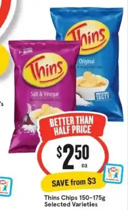 IGA Xpress Thins Chips Selected Varieties offer