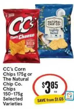 IGA Xpress CC's Corn Chips 175g or The Natural Chip Co. Chips 150-175g Selected offer
