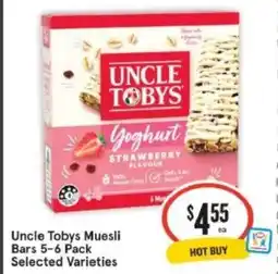IGA Xpress Uncle Tobys Muesli Bars 5-6 Pack Selected Varieties offer