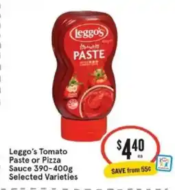 IGA Xpress Leggo's Tomato Paste or Pizza Sauce Selected Varieties offer