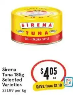 IGA Xpress Sirena Tuna Selected Varieties offer