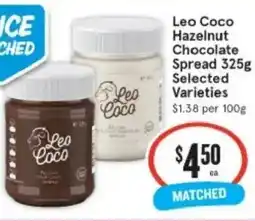 IGA Xpress Leo Coco Hazelnut Chocolate Spread Selected Varieties offer