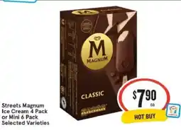 IGA Xpress Streets Magnum Ice Cream 4 Pack or Mini 6 Pack Selected Varieties offer