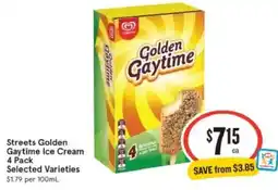 IGA Xpress Streets Golden Gaytime Ice Cream 4 Pack offer