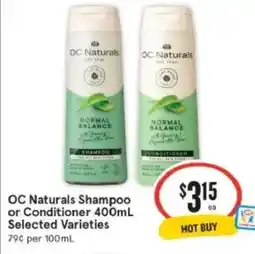 IGA Xpress OC Naturals Shampoo or Conditioner Selected Varieties offer
