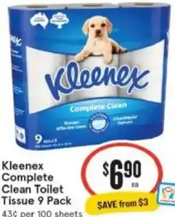 IGA Xpress Kleenex Complete Clean Toilet Tissue 9 Pack offer