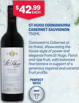 SipnSave ST HUGO COONAWARRA CABERNET SAUVIGNON offer