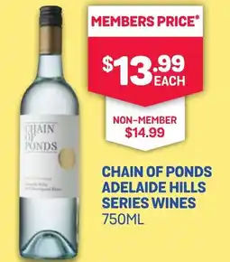 SipnSave CHAIN OF PONDS ADELAIDE HILLS SERIES WINES offer