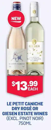 SipnSave Le petit caniche dry rosé or giesen estate wines (excl. pinot noir) offer