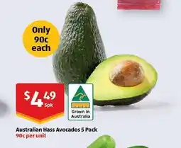 ALDI Australian Hass Avocados 5 Pack offer