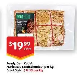 ALDI Ready Set Cook Marinated Lamb Shoulder per kg offer