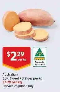 ALDI Australian Gold Sweet Potatoes per kg offer