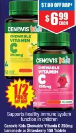 Chemist Warehouse Cenovis Kids Chewable Vitamin C 250mg Lemonade or Strawberry 150 Tablets offer