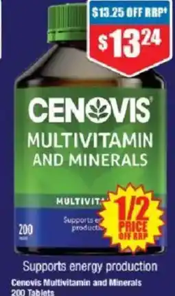 Chemist Warehouse Cenovis Multivitamin and Minerals 200 Tablets offer