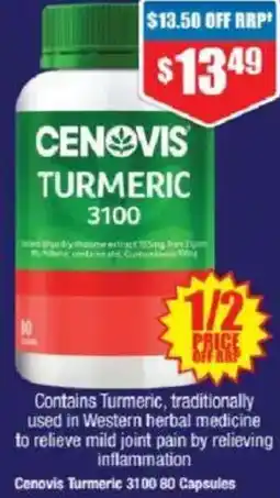 Chemist Warehouse Cenovis Turmeric 3100 80 Capsules offer