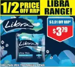 Chemist Warehouse Libra Pads Ultra Thin Regular 14 Pack offer