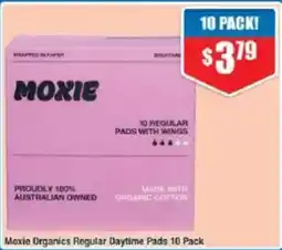 Chemist Warehouse Moxie Organics Regular Daytime Pads 10 Pack offer