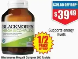 Chemist Warehouse Blackmores Mega B Complex 200 Tablets offer