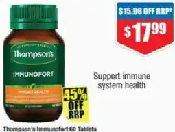Chemist Warehouse Thompson's Immunofort 60 Tablets offer