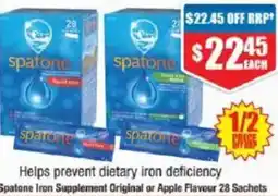Chemist Warehouse Spatone Iron Supplement Original or Apple Flavour 28 Sachets offer