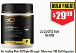 Chemist Warehouse Go Healthy Fish Oil Triple Strength Odourless 150 Soft Capsules offer