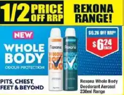 Chemist Warehouse Rexona Whole Body Deodorant Aerosol Range offer