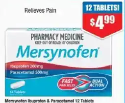 Chemist Warehouse Mersynoten Ibuprofen & Paracetamol 12 Tablets offer