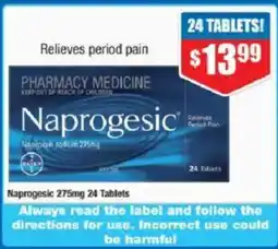 Chemist Warehouse Naprogesic 275mg 24 Tablets offer