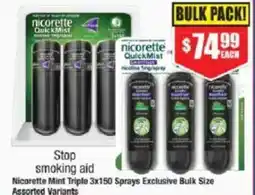 Chemist Warehouse Nicorette Mint Triple 3x150 Sprays Exclusive Bulk Size Assorted Variants offer