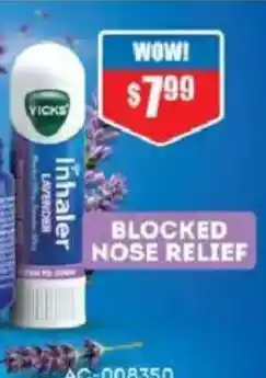 Chemist Warehouse Inhaler Lavender Nasal Decongestant offer